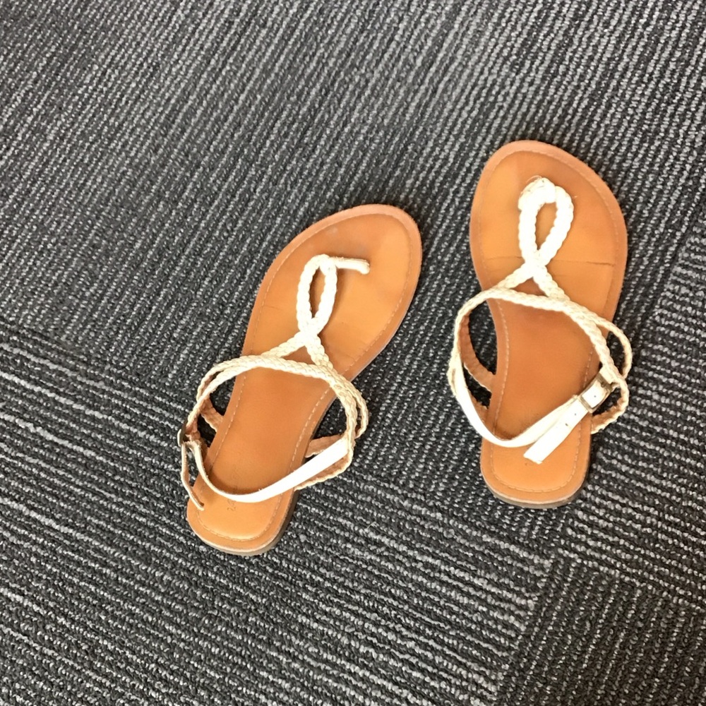 Target Tan and Cream Braided Sandals